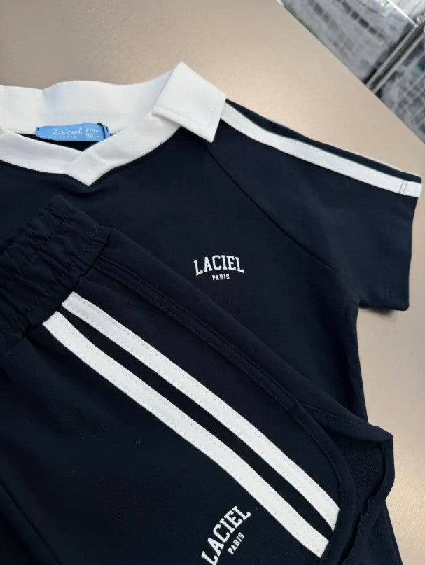 Retro Stripe Polo Set