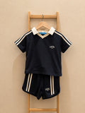 Retro Stripe Polo Set